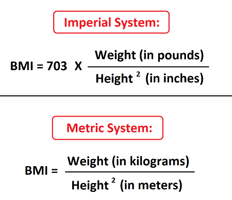 The formulas to calculate BMI